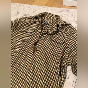 Plaid pullover with leather zipper pull-Jeans by Express- Vintage